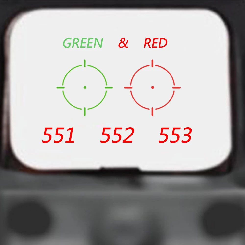 Tactical 551 552 553 Red Green Dot Holographic Sight Mini Reflex Sight Rifle Scope For Hunting Airsoft 20mm Mount accessories
Tactical 551 552 553 Red Green Dot Holographic Sight Mini Reflex Sight Rifle Scope For Hunting Airsoft 20mm Mount accessories