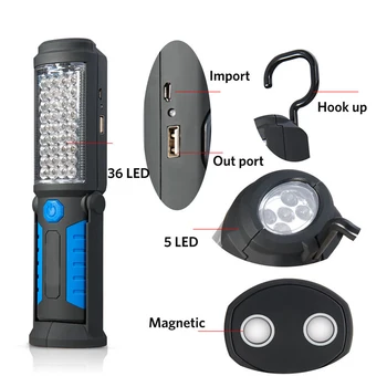 New USB Charging 36+5 LED Flashlight Work Light Magnetic+HOOK +Mobile Power with Car Charger and USB Charger(EU/US)
New USB Charging 36+5 LED Flashlight Work Light Magnetic+HOOK +Mobile Power with Car Charger and USB Charger(EU/US)