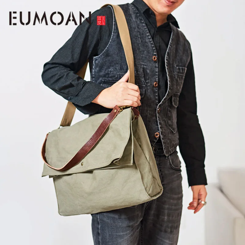 EUMOAN Crossbody men's casual canvas shoulder bag men's bag multi-function portable men's bag retro Japanese trend
EUMOAN Crossbody men's casual canvas shoulder bag men's bag multi-function portable men's bag retro Japanese trend
