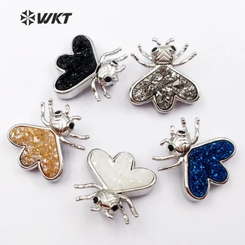 WT-P1352 WKT Wholesale New Design Lovely Insect Shape Pendant With Druzy Quartz And Silver Plated Pendant For Jewelry Making
WT-P1352 WKT Wholesale New Design Lovely Insect Shape Pendant With Druzy Quartz And Silver Plated Pendant For Jewelry Making