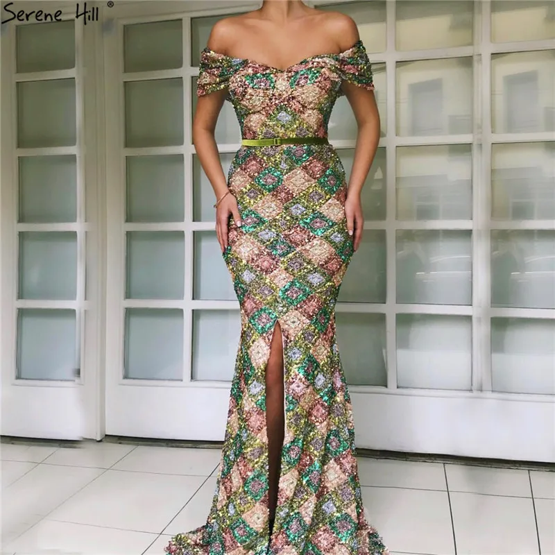 Latest Design Off Shoulder Sexy Evening Dresses 2019 Multicolored Sequins Luxury Sparkle Evening Gowns Serene Hill LA60804
Latest Design Off Shoulder Sexy Evening Dresses 2019 Multicolored Sequins Luxury Sparkle Evening Gowns Serene Hill LA60804