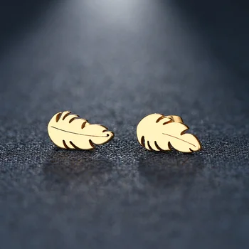 DOTIFI Stainless Steel Stud Earring For Women Man Feather Gold And Silver Color Lover's Engagement Jewelry Drop Shipping
DOTIFI Stainless Steel Stud Earring For Women Man Feather Gold And Silver Color Lover's Engagement Jewelry Drop Shipping