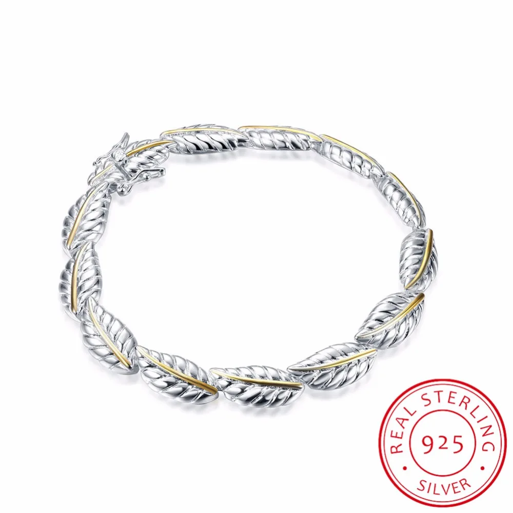 LEKANI Bracelet Femme 2017 Fine Jewelry Vintage Pulseras 925 Sterling Silver Simple Leaf Feather Bracelet Pulseiras For Women
LEKANI Bracelet Femme 2017 Fine Jewelry Vintage Pulseras 925 Sterling Silver Simple Leaf Feather Bracelet Pulseiras For Women