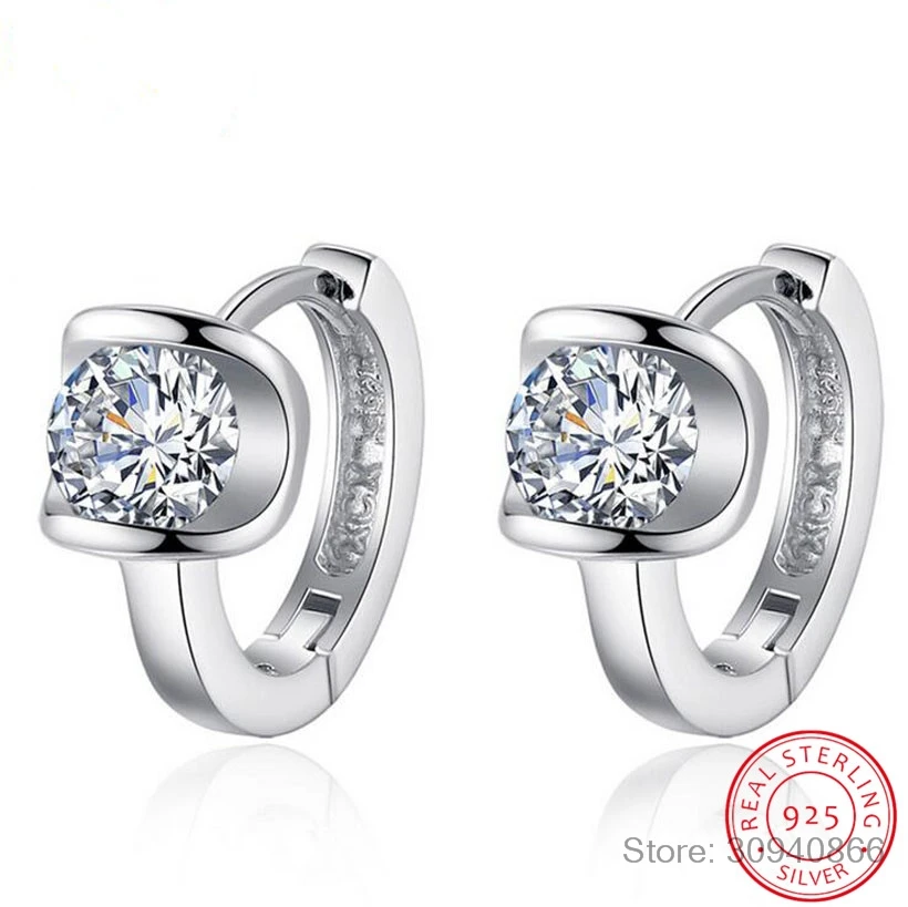 925 Sterling Silver Crystal Round Circle Clear Cubic Zirconia Hoop Earrings for Women Sterling Silver Fine Jewelry SCE485
925 Sterling Silver Crystal Round Circle Clear Cubic Zirconia Hoop Earrings for Women Sterling Silver Fine Jewelry SCE485