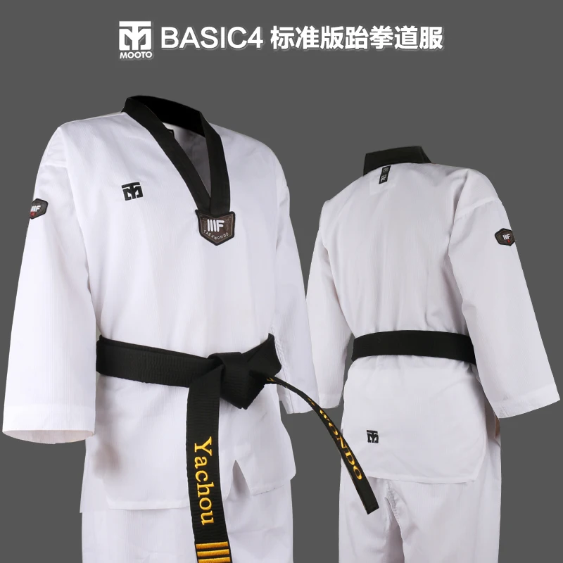 MOOTO IIIF uniform High quality child adult WTF taekwondo karate dobok cotton breathable fitness sport clothes suit black V-neck
MOOTO IIIF uniform High quality child adult WTF taekwondo karate dobok cotton breathable fitness sport clothes suit black V-neck
