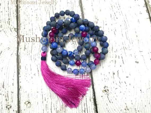 MJN181208 Hand Knot Lapis Lazuli Beads Necklace,Hand Knotted 108 Mala Tassel Necklace
MJN181208 Hand Knot Lapis Lazuli Beads Necklace,Hand Knotted 108 Mala Tassel Necklace