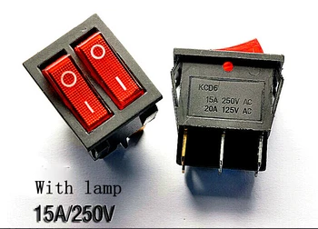 New 10PCS Double Ship type switch with lamp 6pin 15A/250V 20A/125V KCD8-212N Become warped board power switch Red
New 10PCS Double Ship type switch with lamp 6pin 15A/250V 20A/125V KCD8-212N Become warped board power switch Red