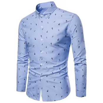 Nice New Men Cartoon Printed Slim Shirts Men Casual Cotton Slim Long-sleeved Business Shirts For Male Spring 4Color
Nice New Men Cartoon Printed Slim Shirts Men Casual Cotton Slim Long-sleeved Business Shirts For Male Spring 4Color