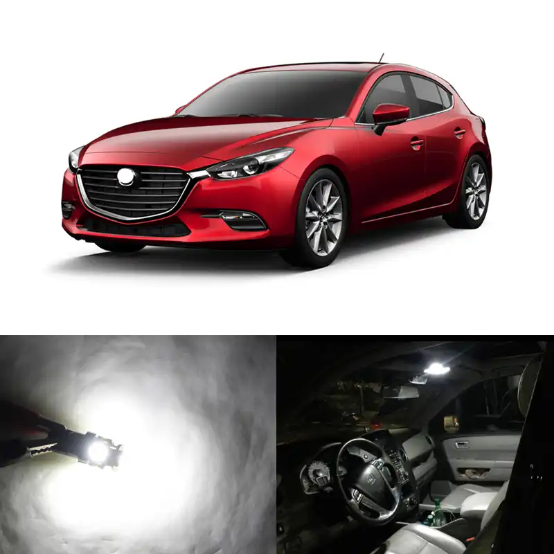 Direct Fit For Mazda 3 Hatchback 2014 2017 White Led Interior Package Kits Replace Bulbs For Car License Plate Dome Map Trunk