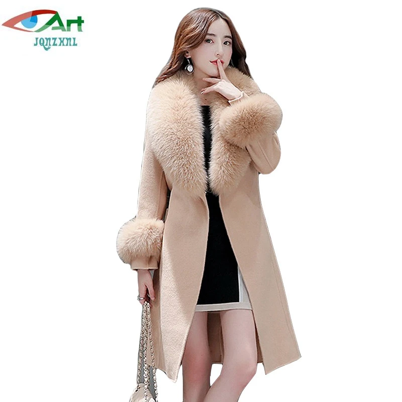 JQNZHNL Big Fur Collar Wool Coats Winter 2019 New Women Thicken Woolen Coats Medium Long Slim Blends Wool Jackets Overcoats E706
JQNZHNL Big Fur Collar Wool Coats Winter 2019 New Women Thicken Woolen Coats Medium Long Slim Blends Wool Jackets Overcoats E706