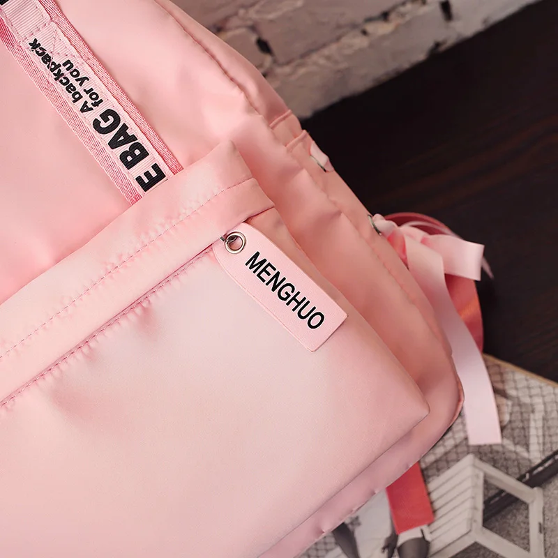 Menghuo Large Capacity Backpack Women Preppy School Bags For Teenagers Female Nylon Travel Bags Girls Bowknot Backpack Mochilas (41)