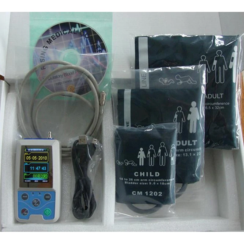 5pcs per lot ABPM50 24 hours Ambulatory Blood Pressure Monitor with 3 cuffs 
5pcs per lot ABPM50 24 hours Ambulatory Blood Pressure Monitor with 3 cuffs
