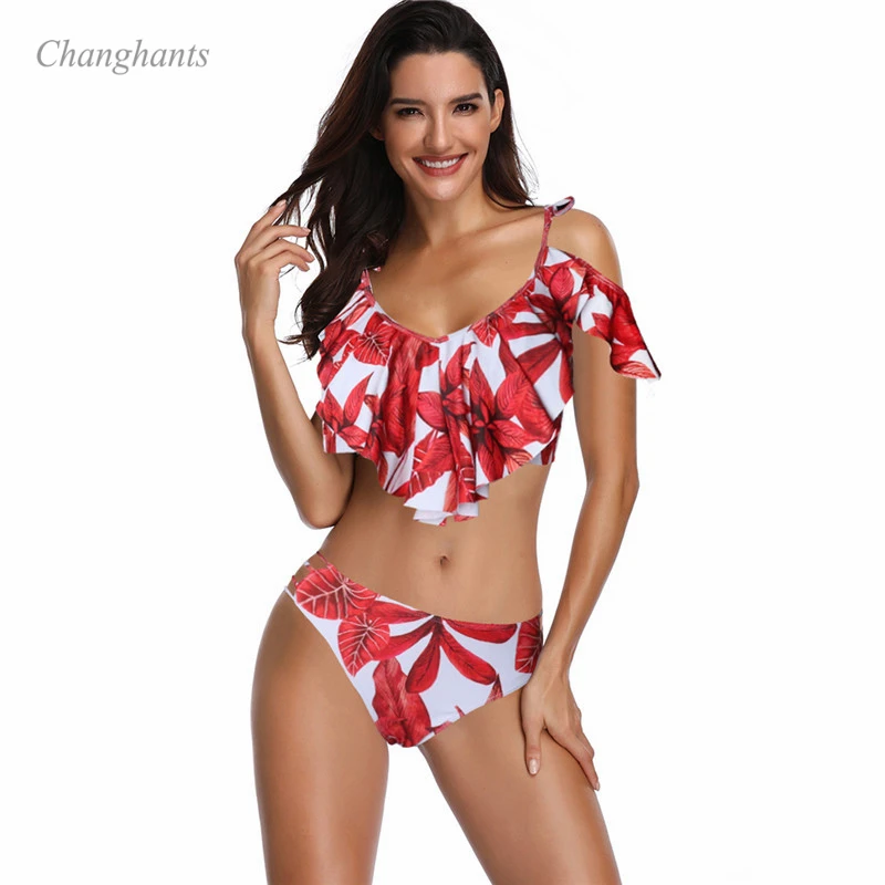 2019 New Model Women Sexy Bikini set White with Blue or Red Leaves two piece swimwear Swimsuit bikinis swim wear bathing suits
2019 New Model Women Sexy Bikini set White with Blue or Red Leaves two piece swimwear Swimsuit bikinis swim wear bathing suits