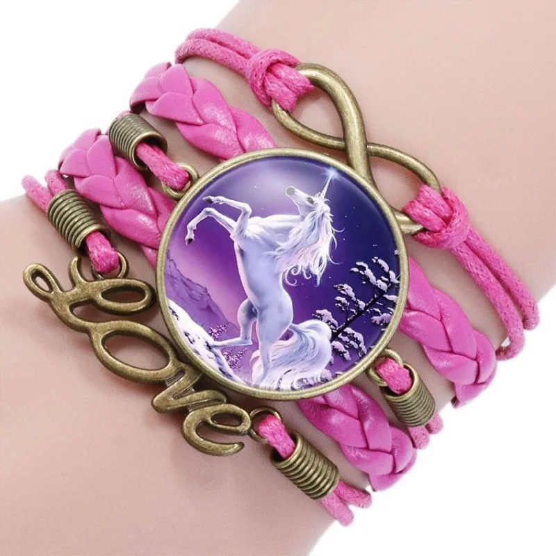 2018 Vintage Purple Horse Image Unicorn Charm Infinite Surround Bracelet Ladies Bracelet Braided Leather Girls Bracelet Bracelet
2018 Vintage Purple Horse Image Unicorn Charm Infinite Surround Bracelet Ladies Bracelet Braided Leather Girls Bracelet Bracelet