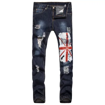 Men's 2017 new fashion style Trousers Pants autumn and winter Casual Personalized printing ripped Decoration color Size 28-36
Men's 2017 new fashion style Trousers Pants autumn and winter Casual Personalized printing ripped Decoration color Size 28-36