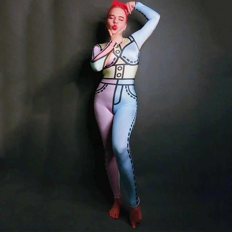 Fashion Jazz Dance Costume Women Printing Pole Dance Bodysuit Dj Rave Outfit Nightclub Ds Gogo Stage Performance Jumpsuit DC2415
Fashion Jazz Dance Costume Women Printing Pole Dance Bodysuit Dj Rave Outfit Nightclub Ds Gogo Stage Performance Jumpsuit DC2415