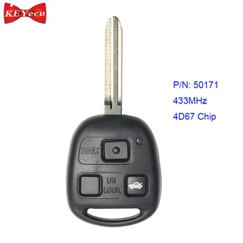 KEYECU for Toyota Avensis Kluger Prado120 RAV4 Replacement Remote Control Car Key Fob 3 Button 433MHz P/N 50171
KEYECU for Toyota Avensis Kluger Prado120 RAV4 Replacement Remote Control Car Key Fob 3 Button 433MHz P/N 50171