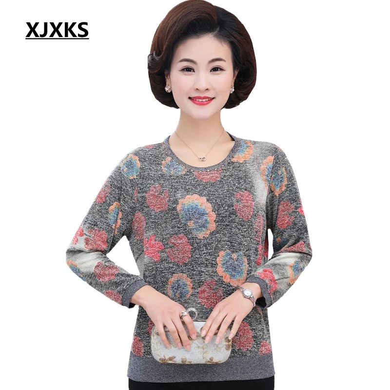 XJXKS 2019 New Vintage T-shirt Femme Spring And Summer Top Plus Size T-shirt Women Middle-aged Casual Printing Women Tops
XJXKS 2019 New Vintage T-shirt Femme Spring And Summer Top Plus Size T-shirt Women Middle-aged Casual Printing Women Tops