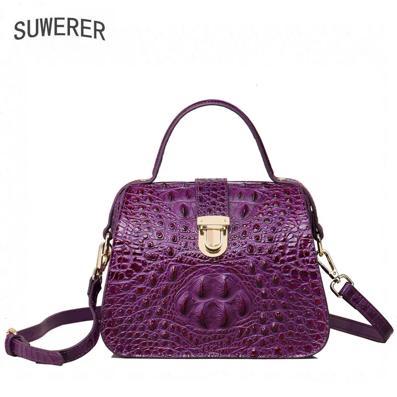 SUWERER New cowhide genuine leather bag women handbags Embossed crocodile pattern Fashion schoudertas dames luxury leather bag
SUWERER New cowhide genuine leather bag women handbags Embossed crocodile pattern Fashion schoudertas dames luxury leather bag