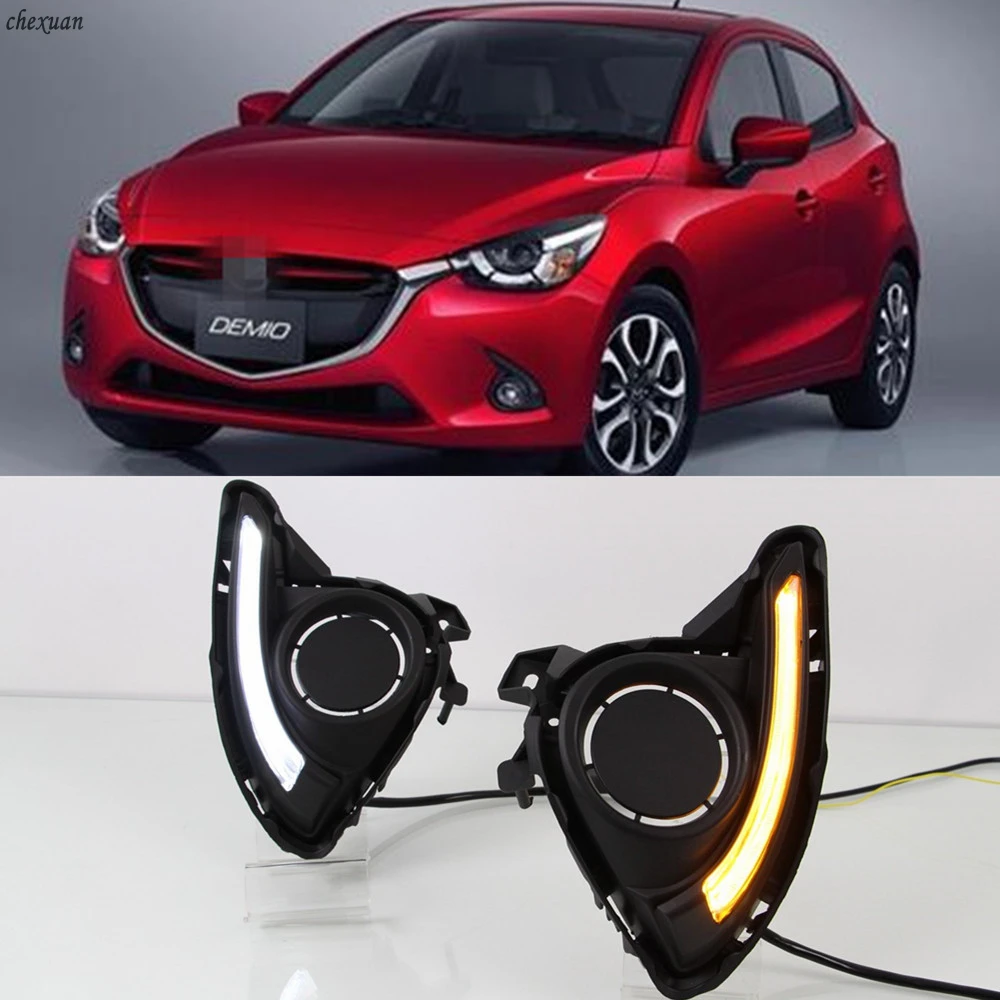 CSCSNL 1 set For Mazda 2 Demio 2015 2016 2017 with yellow turnning signal lights LED DRL Daytime Running Lights fog lamp hole
CSCSNL 1 set For Mazda 2 Demio 2015 2016 2017 with yellow turnning signal lights LED DRL Daytime Running Lights fog lamp hole