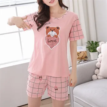 Girls Short Sleeve Cotton Pajamas Set Cartoon Nightshirt Home Shirts And Pants Cute
Girls Short Sleeve Cotton Pajamas Set Cartoon Nightshirt Home Shirts And Pants Cute