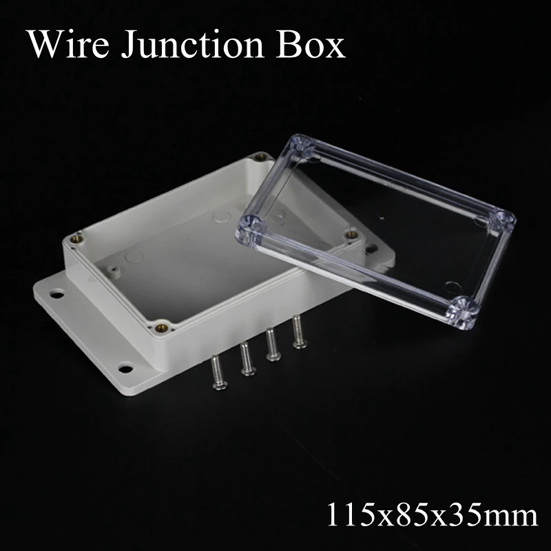 

IP65 115x85x35mm Waterproof Junction Box Transparent Plastic Project Box Terminal Clear Outdoor Enclosure Box Wall Mounting