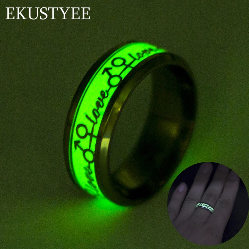Couple Luminous Love Ring Stainless Steel Fluorescent Ring Couple 2018 New Fashion Jewelry Gift for Boyfriend
Couple Luminous Love Ring Stainless Steel Fluorescent Ring Couple 2018 New Fashion Jewelry Gift for Boyfriend