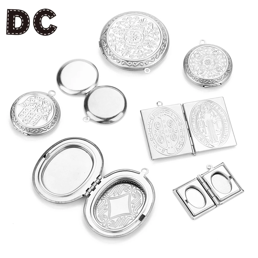 DC 2pcs Silver Color Locket Pendants Necklace Hand Flower Jesus Carving Stainless Steel Photo Box Charms DIY Jewelry Findings
DC 2pcs Silver Color Locket Pendants Necklace Hand Flower Jesus Carving Stainless Steel Photo Box Charms DIY Jewelry Findings