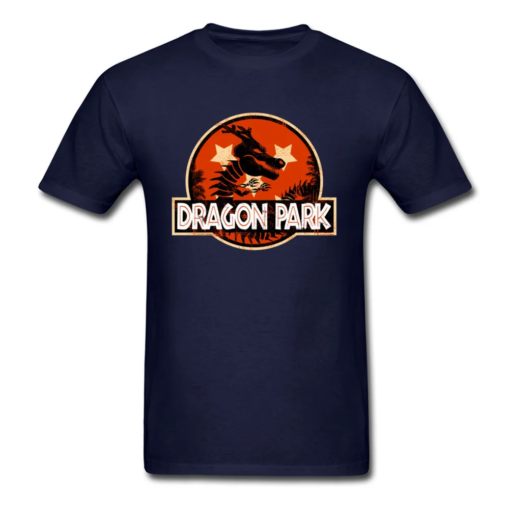 Unique Short Sleeve Tops Tees Summer Round Neck 100% Cotton Male T-shirts Dragon Park 96 Unique Tshirts Coupons Dragon Park 96 navy