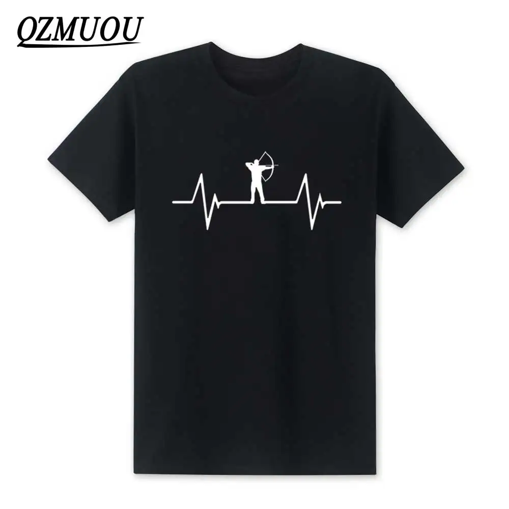 Фото Новинка 2020 футболка для стрельбы из лука с сердцебиением Мужская коротким