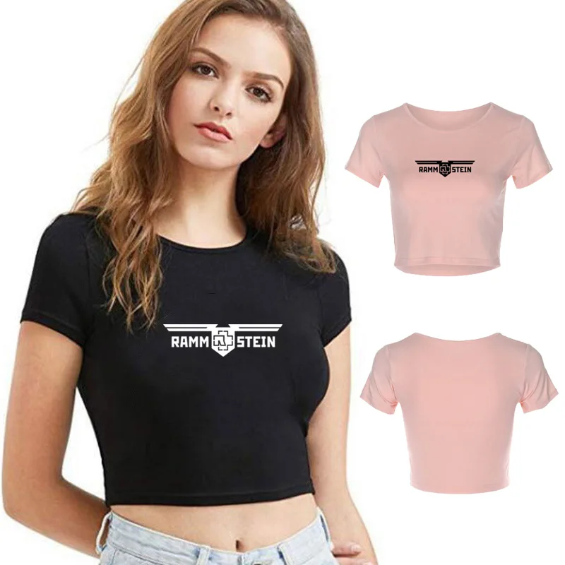 Pammstein Women T-Shirt Fashion Sexy Crop Top Short Sleeve Tee Summer For Women 
Pammstein Women T-Shirt Fashion Sexy Crop Top Short Sleeve Tee Summer For Women