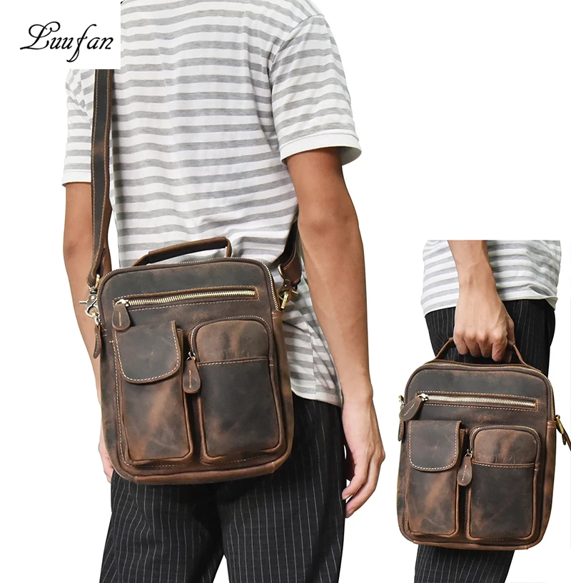 Men's Crazy horse leather shoulder bag Zip around cowhide casual tote Vintage crossbody bag iPad Real leather messenger bag
Men's Crazy horse leather shoulder bag Zip around cowhide casual tote Vintage crossbody bag iPad Real leather messenger bag