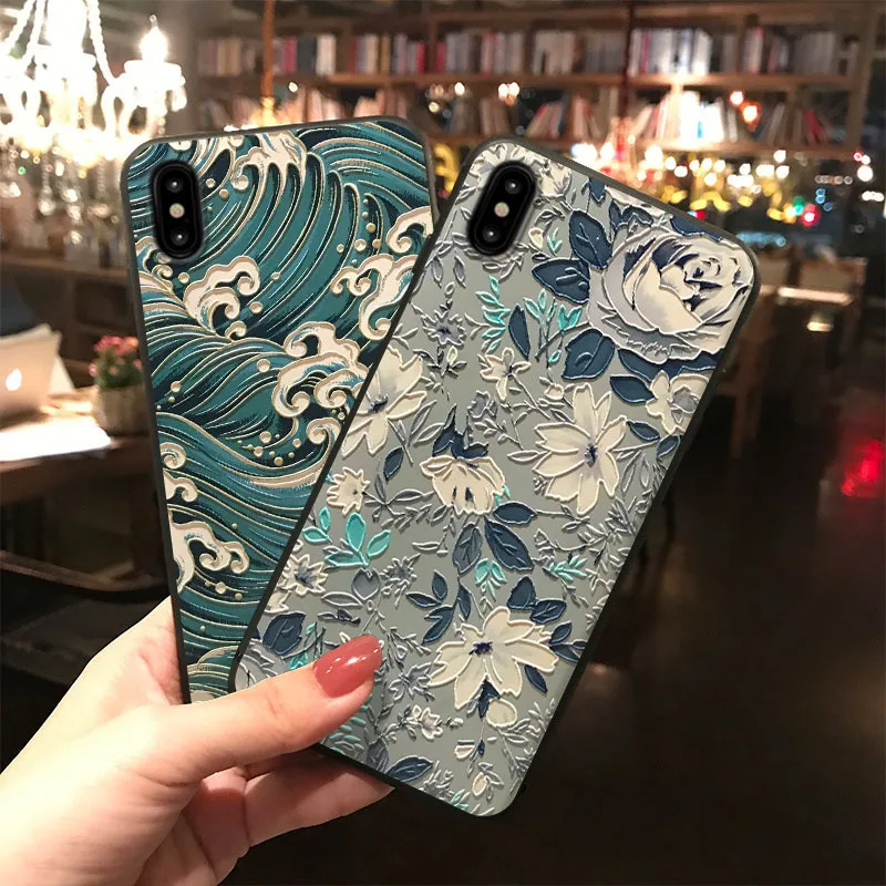 3D Print Emboss Flower Blue Soft TPU Cases For iPhone 5 5S XR 6 6S 7 8 Plus For iPhone XS Max Case For iPhone X Black Coque Case
3D Print Emboss Flower Blue Soft TPU Cases For iPhone 5 5S XR 6 6S 7 8 Plus For iPhone XS Max Case For iPhone X Black Coque Case