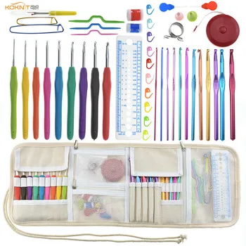 KOKONI Crochet Hooks Set 9pcs Ergonomic Handles 2.0-6.0mm Knitting Hooks Needles Set Scissors Needles Sewing Accessory With Case
KOKONI Crochet Hooks Set 9pcs Ergonomic Handles 2.0-6.0mm Knitting Hooks Needles Set Scissors Needles Sewing Accessory With Case