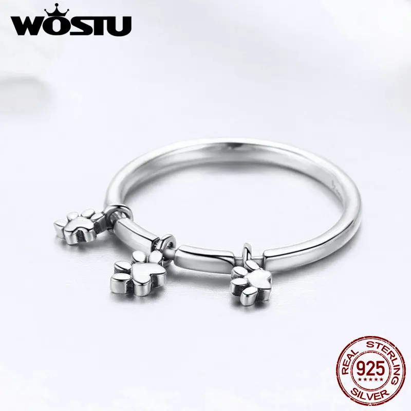 WOSTU 100% 925 Sterling Silver Cute Dog Footprints Finger Dangle Ring for Women Anniversary Engagement Fashion Jewelry BKR394 
WOSTU 100% 925 Sterling Silver Cute Dog Footprints Finger Dangle Ring for Women Anniversary Engagement Fashion Jewelry BKR394