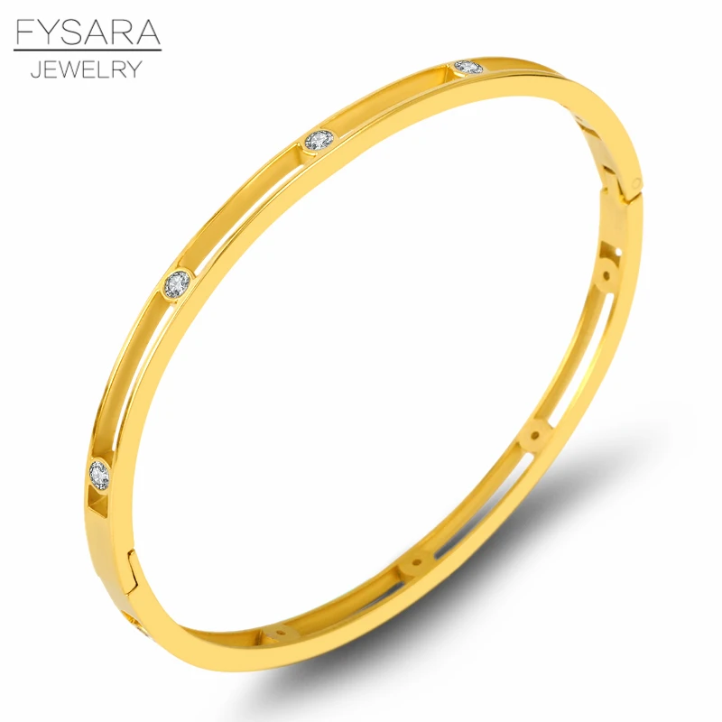 FYSARA Trendy Zirconia Crystal Women Bangles Jewelry Hollow Thin Bracelets Bijoux Rose Gold Color Rhinestones Arm Pulseiras New
FYSARA Trendy Zirconia Crystal Women Bangles Jewelry Hollow Thin Bracelets Bijoux Rose Gold Color Rhinestones Arm Pulseiras New