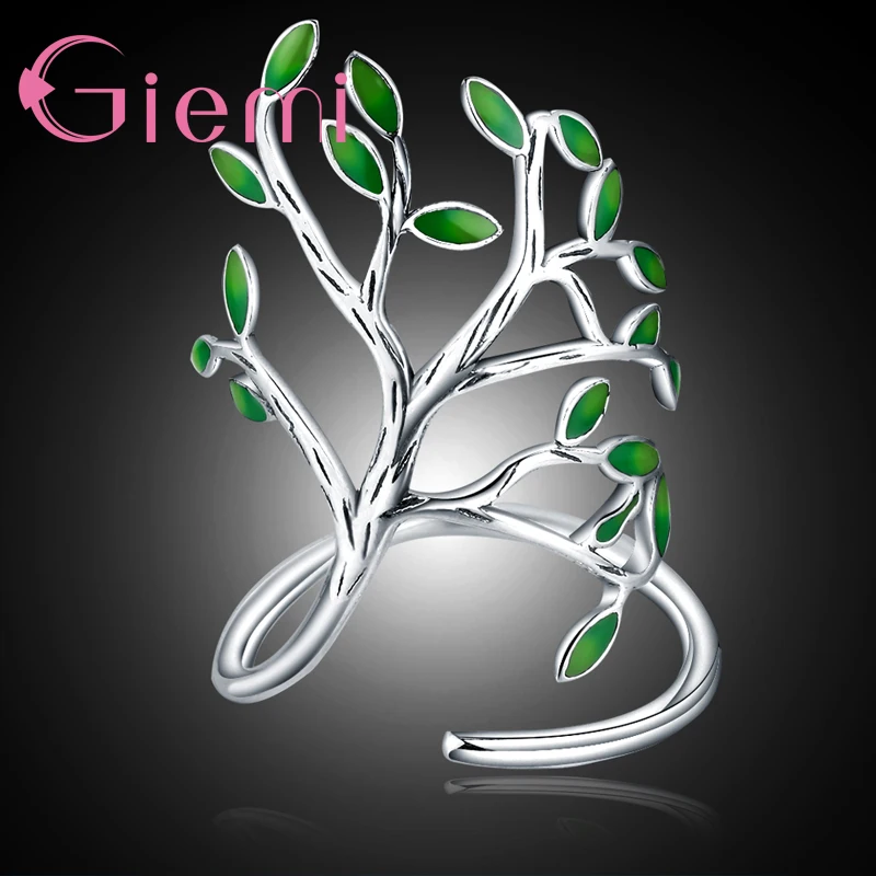 Genuine 925 Sterling Silver Green Tree Leaves Shape Opening Finger Rings 2 Color For Women Men Crystal Jewelry Gift
Genuine 925 Sterling Silver Green Tree Leaves Shape Opening Finger Rings 2 Color For Women Men Crystal Jewelry Gift