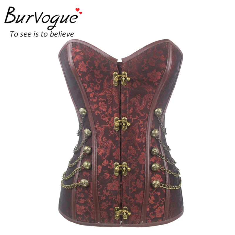 Burvogue new steel bone corset steampunk waist corsets for women body shaper waist cincher corset punk corselets S-6XL
Burvogue new steel bone corset steampunk waist corsets for women body shaper waist cincher corset punk corselets S-6XL