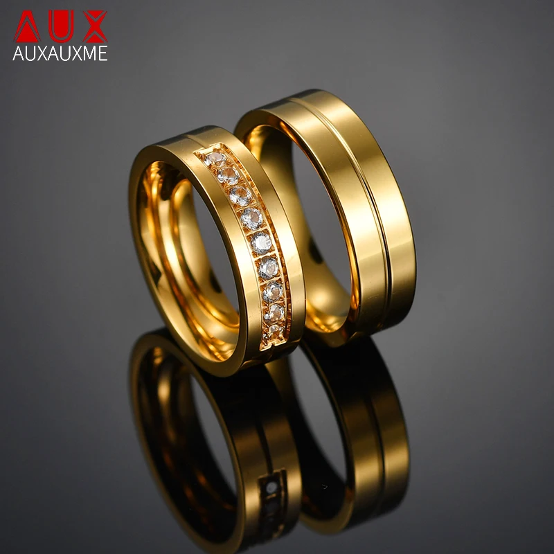 Auxauxme Romantic Titanium Steel Couple Rings For Lover Cubic Zircon Engagement Jewelry 6MM Wedding Rings For Women Men 6-12
Auxauxme Romantic Titanium Steel Couple Rings For Lover Cubic Zircon Engagement Jewelry 6MM Wedding Rings For Women Men 6-12