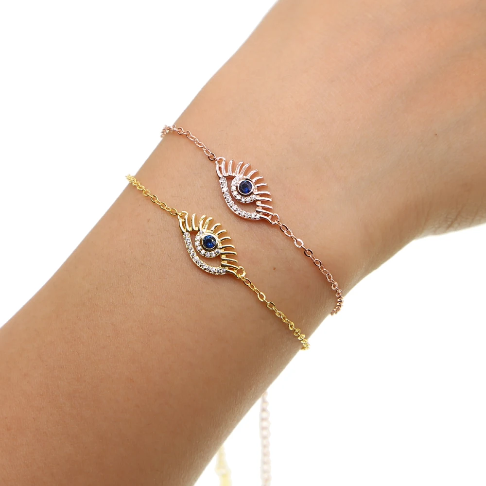 Long Eyelashes Evil Eye Charm Bracelet Adjustable CZ Zircon Stone Paved dainty gold Chain Bracelets Jewelry for Women Men
Long Eyelashes Evil Eye Charm Bracelet Adjustable CZ Zircon Stone Paved dainty gold Chain Bracelets Jewelry for Women Men