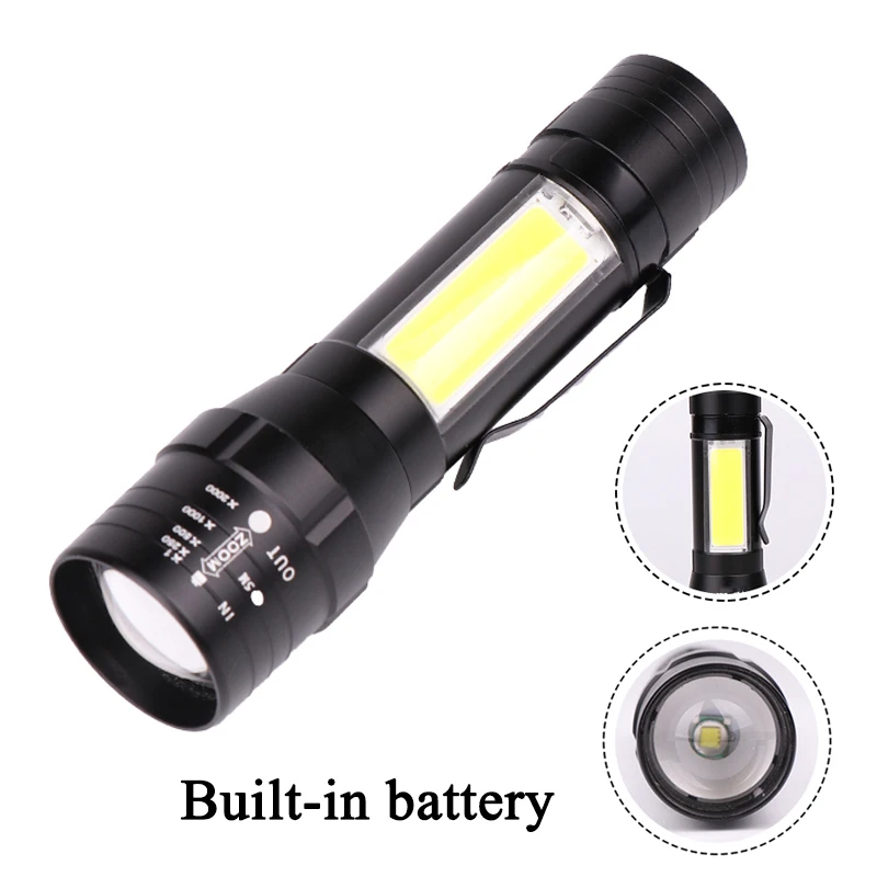 Z203101 LED Flashlight CREE T6 COB mini Torch Aluminum alloy rechargeable lantern built-in battery for Camping light
Z203101 LED Flashlight CREE T6 COB mini Torch Aluminum alloy rechargeable lantern built-in battery for Camping light