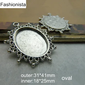 30 PCS Antique Silver/Bronze Plated Big Oval Pendant Tray,31*41mm Metal Alloy Base Settings For 18*25mm Cabochon,Cameo Base Cup
30 PCS Antique Silver/Bronze Plated Big Oval Pendant Tray,31*41mm Metal Alloy Base Settings For 18*25mm Cabochon,Cameo Base Cup