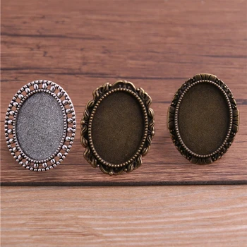 4pcs Fit 18x25mm Antique Bronze/Silver color Plated 3 Style Brass Oval Adjustable Ring Settings Blank/Base P6487
4pcs Fit 18x25mm Antique Bronze/Silver color Plated 3 Style Brass Oval Adjustable Ring Settings Blank/Base P6487