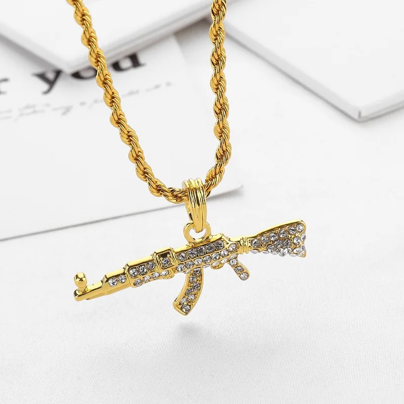 Fashion Cool AK47 Gun Pendant Necklace European Hip Hop Jewelry Stainless Steel Chain
Fashion Cool AK47 Gun Pendant Necklace European Hip Hop Jewelry Stainless Steel Chain