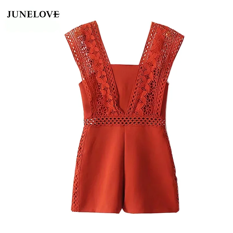 JuneLove summer hollow out solid women playsuit zipper loose waist female jumpsuit sexy lace backless ladies rompers
JuneLove summer hollow out solid women playsuit zipper loose waist female jumpsuit sexy lace backless ladies rompers