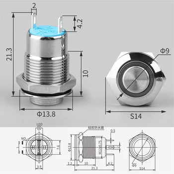 Waterproof 12mm Nickel Plated brass high head annular led light Metal PushButton Switch 1lot selflock latching
Waterproof 12mm Nickel Plated brass high head annular led light Metal PushButton Switch 1lot selflock latching