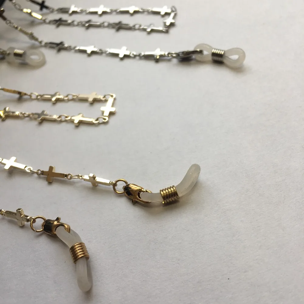 silver and gold electro plated eyeglass brass chains eyewear retainer