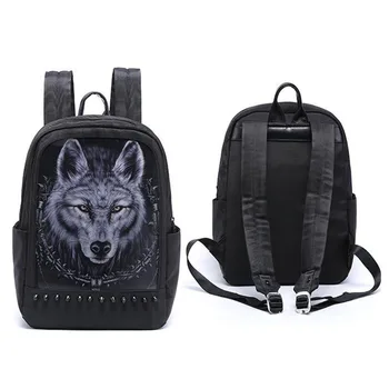 New cross-country backpack Fashion travel computer anti-theft bag 3D personality wolf head tiger head rivet Oxford cloth bag
New cross-country backpack Fashion travel computer anti-theft bag 3D personality wolf head tiger head rivet Oxford cloth bag
