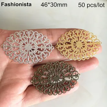 50 pcs -46*30mm Metal Stamping Oval Filigree Connectors For Jewelry,Gold-color,Silver-color,Bronze,Metal Filigree Flower Pattern
50 pcs -46*30mm Metal Stamping Oval Filigree Connectors For Jewelry,Gold-color,Silver-color,Bronze,Metal Filigree Flower Pattern