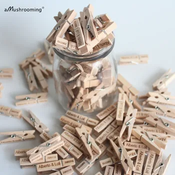 Personalized Mini Clothespins Wedding Engagement Name Decorated Wooden Craft Pegs with Name and Date Photo Wall Natural Clips 
Personalized Mini Clothespins Wedding Engagement Name Decorated Wooden Craft Pegs with Name and Date Photo Wall Natural Clips